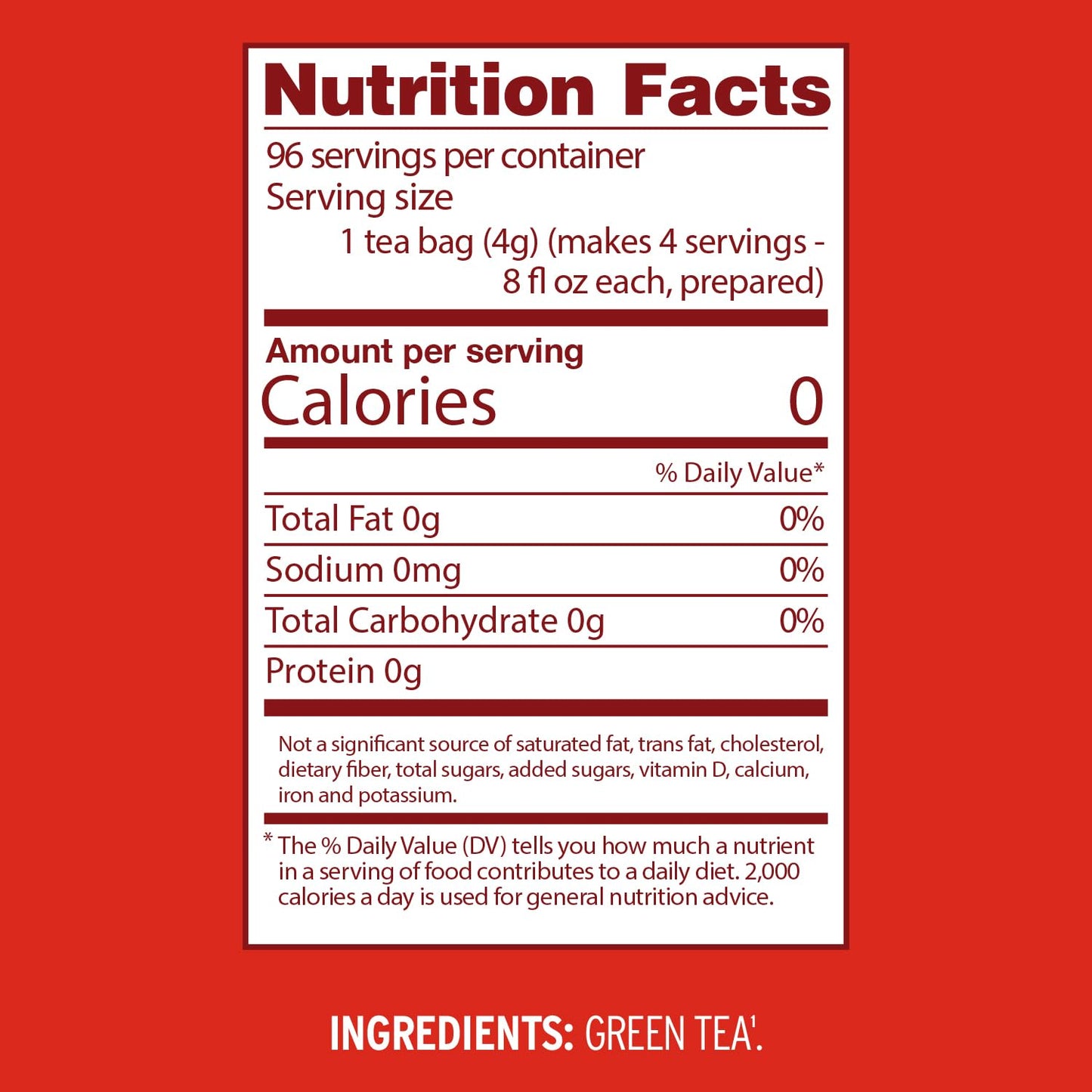 Luzianne Green Tea Bags, Family Size, 24ct Box (Pack of 1)