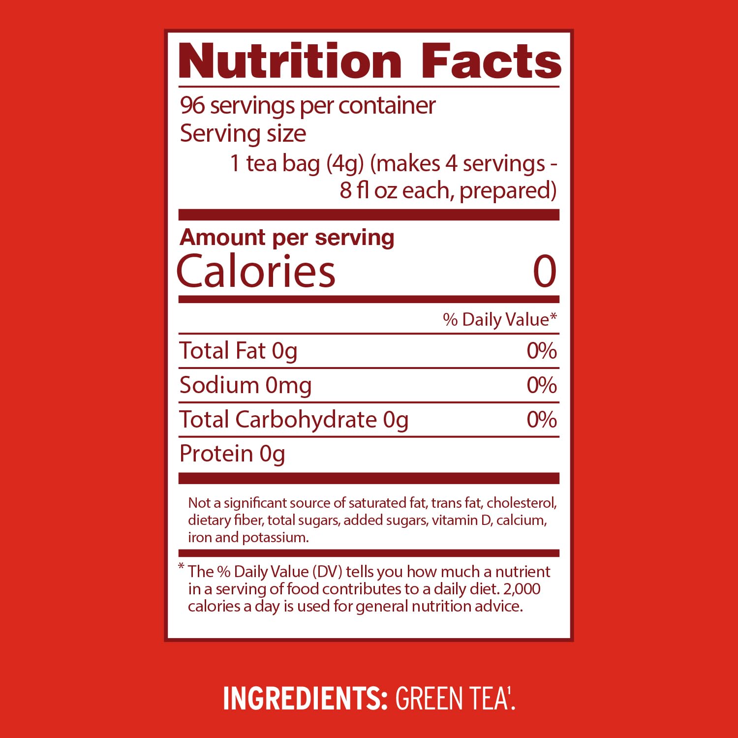 Luzianne Green Tea Bags, Family Size, 24ct Box (Pack of 1)