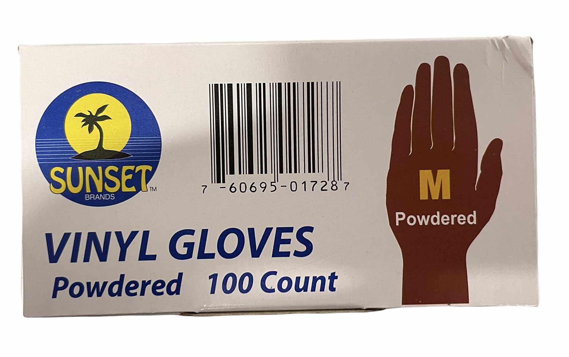 Sunset - Smooth Touch Vinyl Gloves with Powder, Size Medium - 100 ct