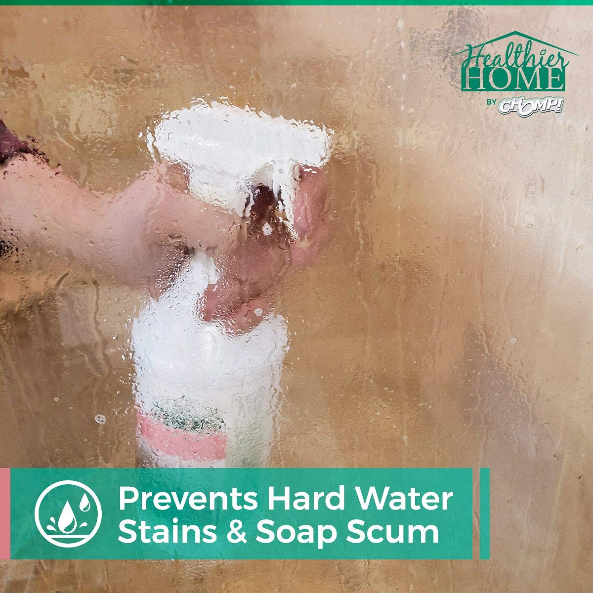 CHOMP! Shower Door Water Repellent: Healthier Home ShowerDoorMagic 6 in 1 Hard Water Stain Preventer for Glass, Fiberglass, Tile & More- Spot, Soap