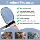 2-Pack Medical Restraint Gloves for Elderly & Dementia Patients, Anti-Scratch Medical Mittens with Removable Ties, Soft Skin-Friendly Hand Control