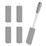 4 Pack Gnvop Toilet Pumice Stone with Long Handle,Pumice Stone Toilet Bowl Cleaner,1 Cleaning Handle, 4 No Touch Replaceable Piedra Pomez for Cleaning