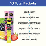 4C Energy Rush PSD with Electrolytes 18ct Variety Pack Stix (Lemonade/Strawberry/Grape - 6 of each stix)