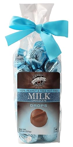 Vermont Nut Free Chocolates Drops (Milk Chocolate) 7.8 Ounces, Nut-Free, Egg-Free, Kosher
