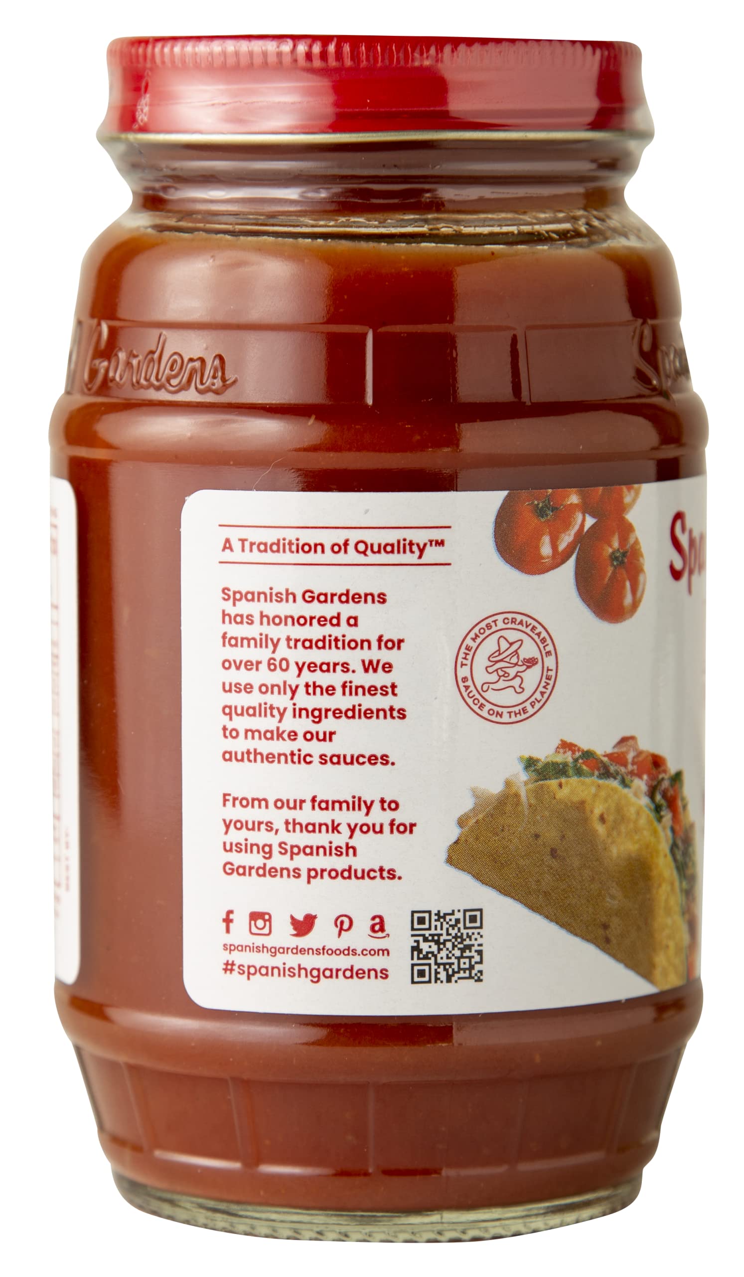 Spanish Gardens Taco Sauce (6 Pack) - Hot Taco Sauce for Authentic Mexican Food - Original Family Recipe, Spicy Sauce for Tex Mex Food (11.5 oz)