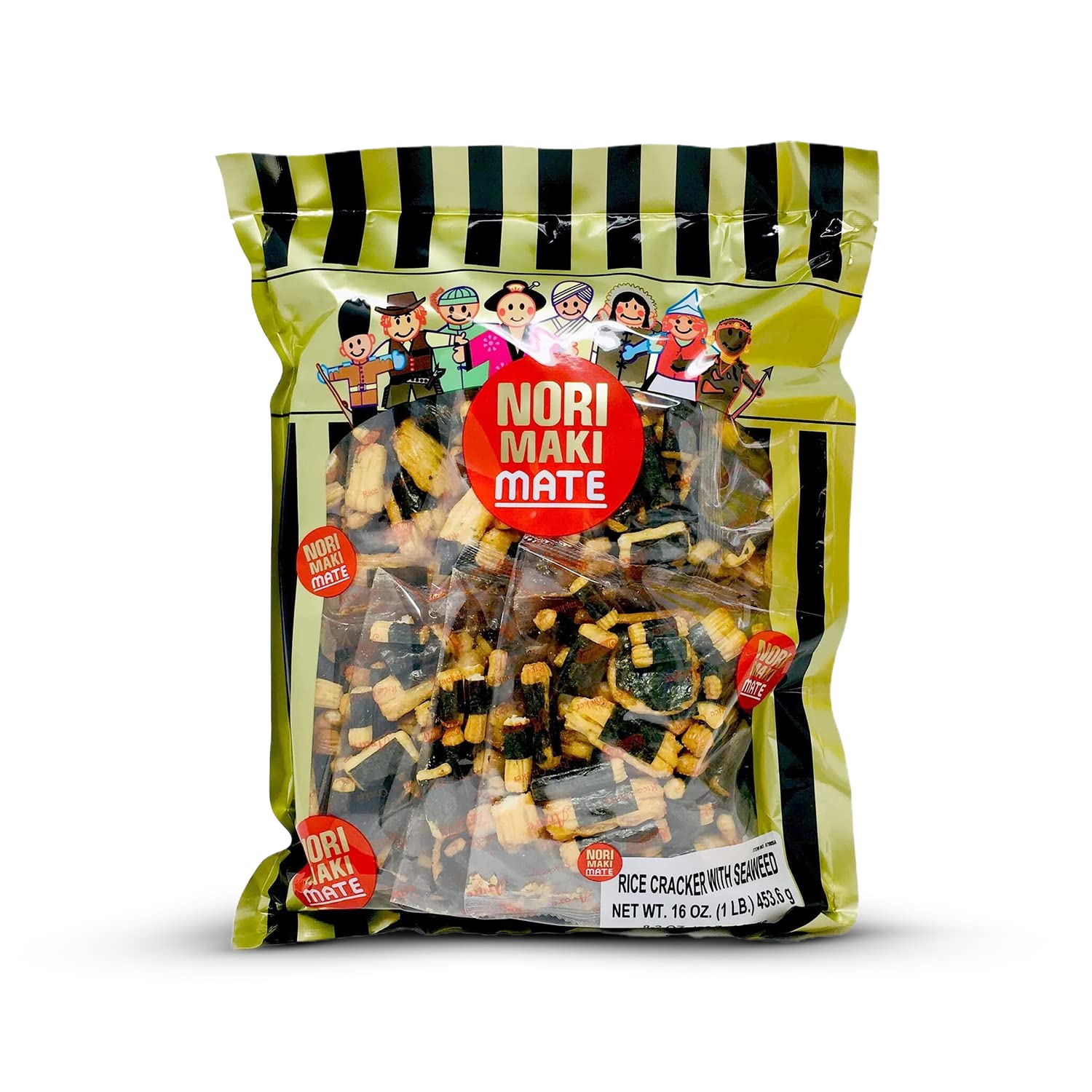 Shirakiku Norimaki Arare Mate - Crispy Japanese Rice Cracker | Glutinous Rice, Soy Sauce and Seaweed | Low Carb Rice Cracker Snacks, Seaweed Flavor 16
