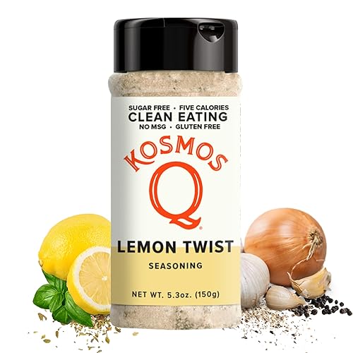 Kosmos Q Lemon Twist Seasoning, Zesty Lemon Pepper Spice Mix for Chicken, Fish, Veggies & More, All-Natural Clean Eating Herbs & Spices, Sugar Free
