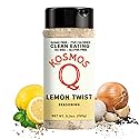 Kosmos Q Lemon Twist Seasoning, Zesty Lemon Pepper Spice Mix for Chicken, Fish, Veggies & More, All-Natural Clean Eating Herbs & Spices, Sugar Free