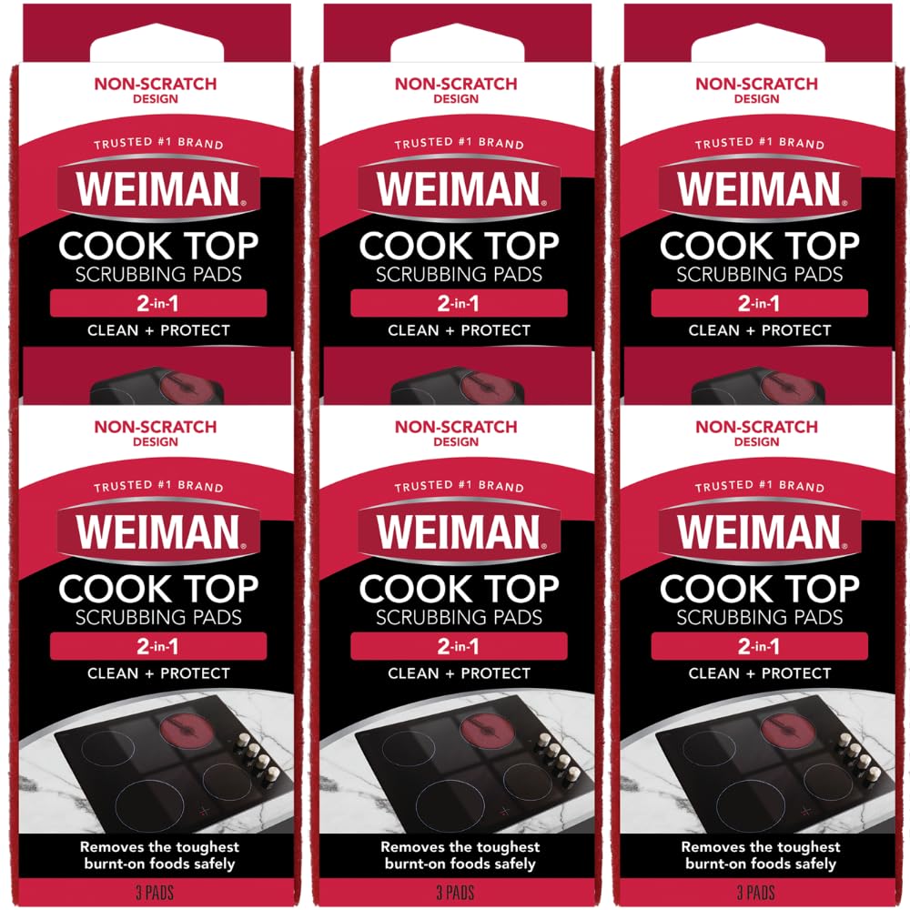 Weiman Products Cook Top Scrubbing Pad, 3 Count, 6 Per Case