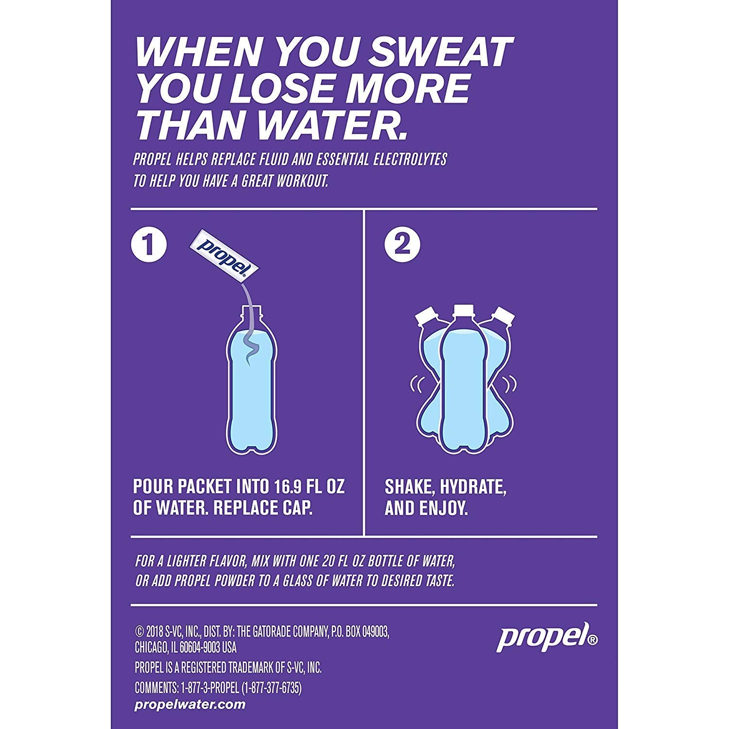 Propel Powder Packets Grape with Electrolytes Vitamins and No Sugar, 50 Count, 10 Count (Pack of 5)