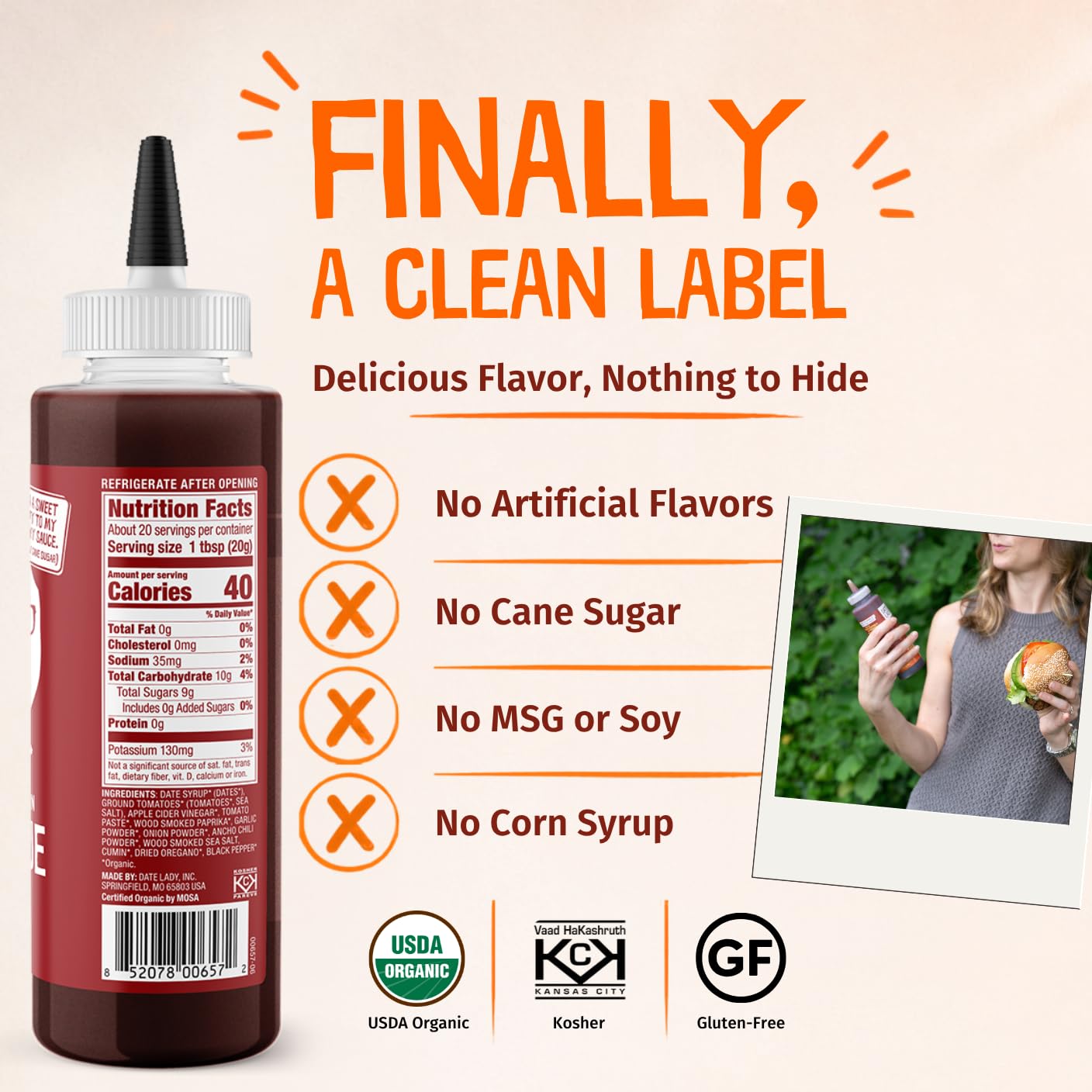 BBQ Sauce, Organic and Sweetened Only With Dates, 2 Pack - Date Lady