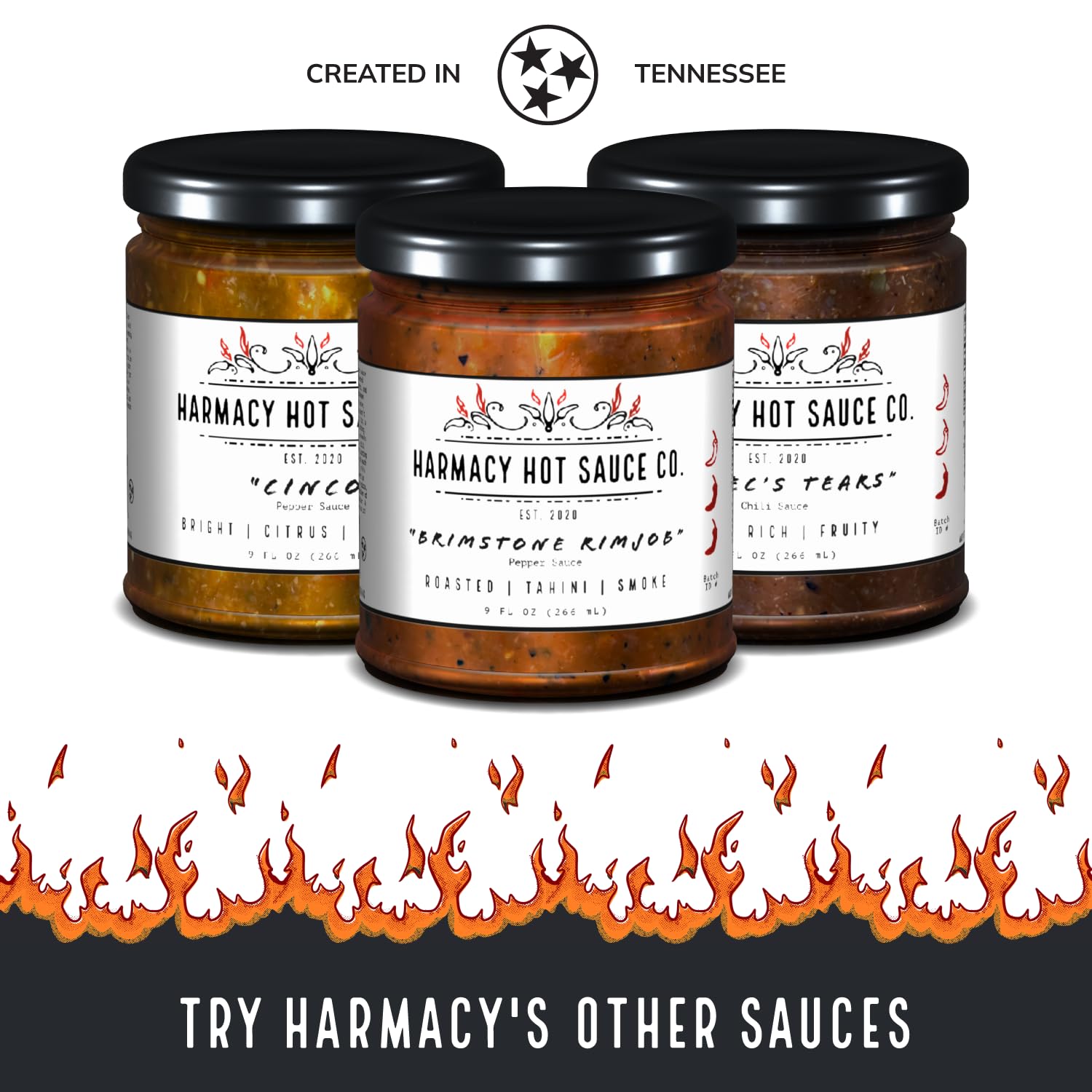 Buffalo Soldier - Grilled Pineapple Jerk Pepper Sauce by Harmacy Hot Sauce Co, 9oz, Small-Batch Artisan Spicy Sauce with Caribbean Flavor - Vegan