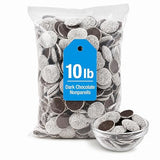 Dark Chocolate Nonpareils, 10 lb Bulk Chocolate Discs with White Candy