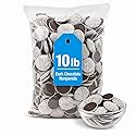 Dark Chocolate Nonpareils, 10 lb Bulk Chocolate Discs with White Candy
