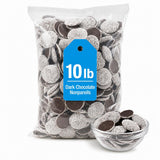Dark Chocolate Nonpareils, 10 lb Bulk Chocolate Discs with White Candy