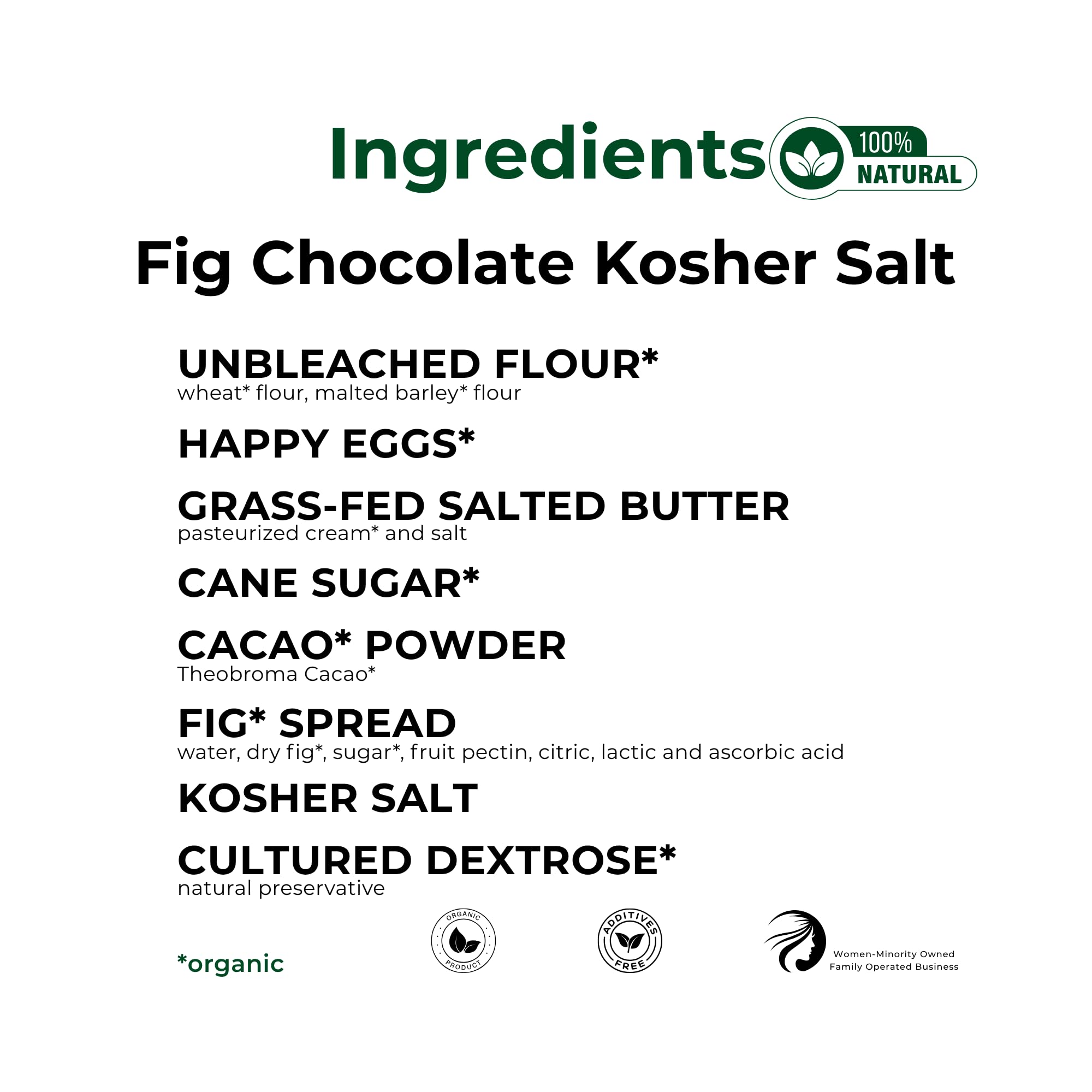 The Panza Fig Chocolate Kosher Salt Gourmet Cookie Snack Thin & Crispy | Organic, Non-GMO, 100% Natural Ingredients | Signature Pouch 3.0 oz