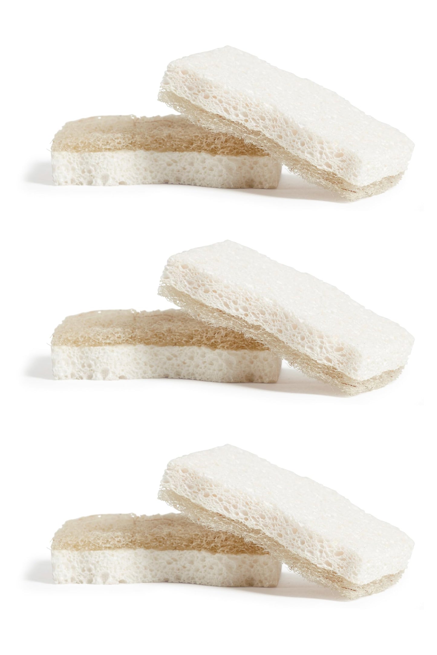 Grove Co. Sponges, Natural Coconut Scrubber Kitchen Sponge, Dual-Sided, Non-Scratch, Super Absorbent Plant-Based Cellulose with Coconut Husk Scourer