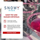 Snowy River Holiday Candy Cane Flavored Cocktail Sugar - All Natural Rimming Sugar for Stunning Drinks, Vibrant Colors, Perfect for Cocktails