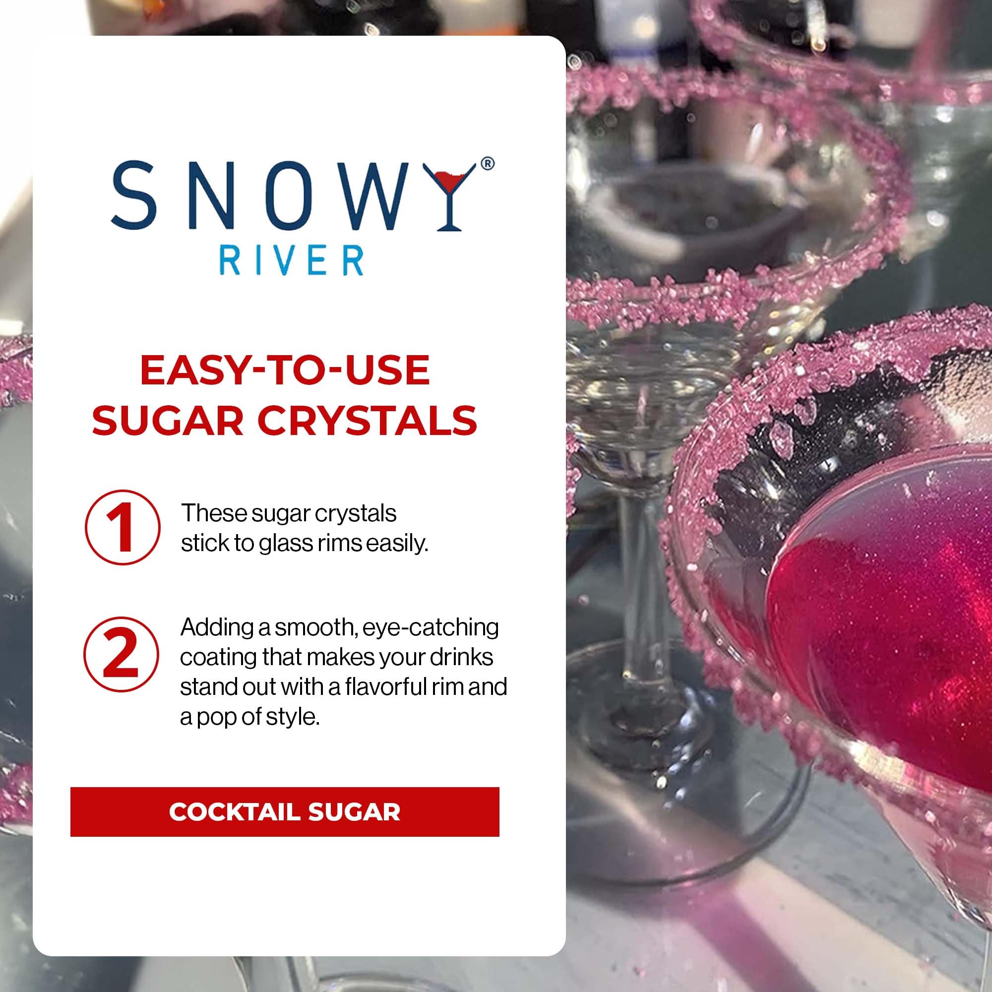 Snowy River Holiday Candy Cane Flavored Cocktail Sugar - All Natural Rimming Sugar for Stunning Drinks, Vibrant Colors, Perfect for Cocktails