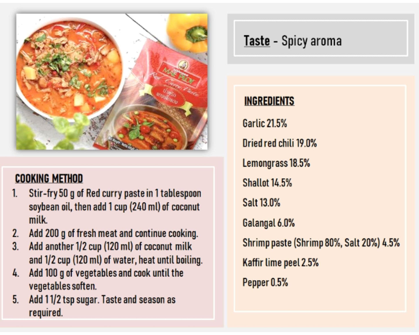 Mae Ploy Red Curry Paste, Authentic Thai Red Curry Paste For Thai Curries And Other Dishes, Aromatic Blend Of Herbs, Spices And Shrimp Paste, No MSG