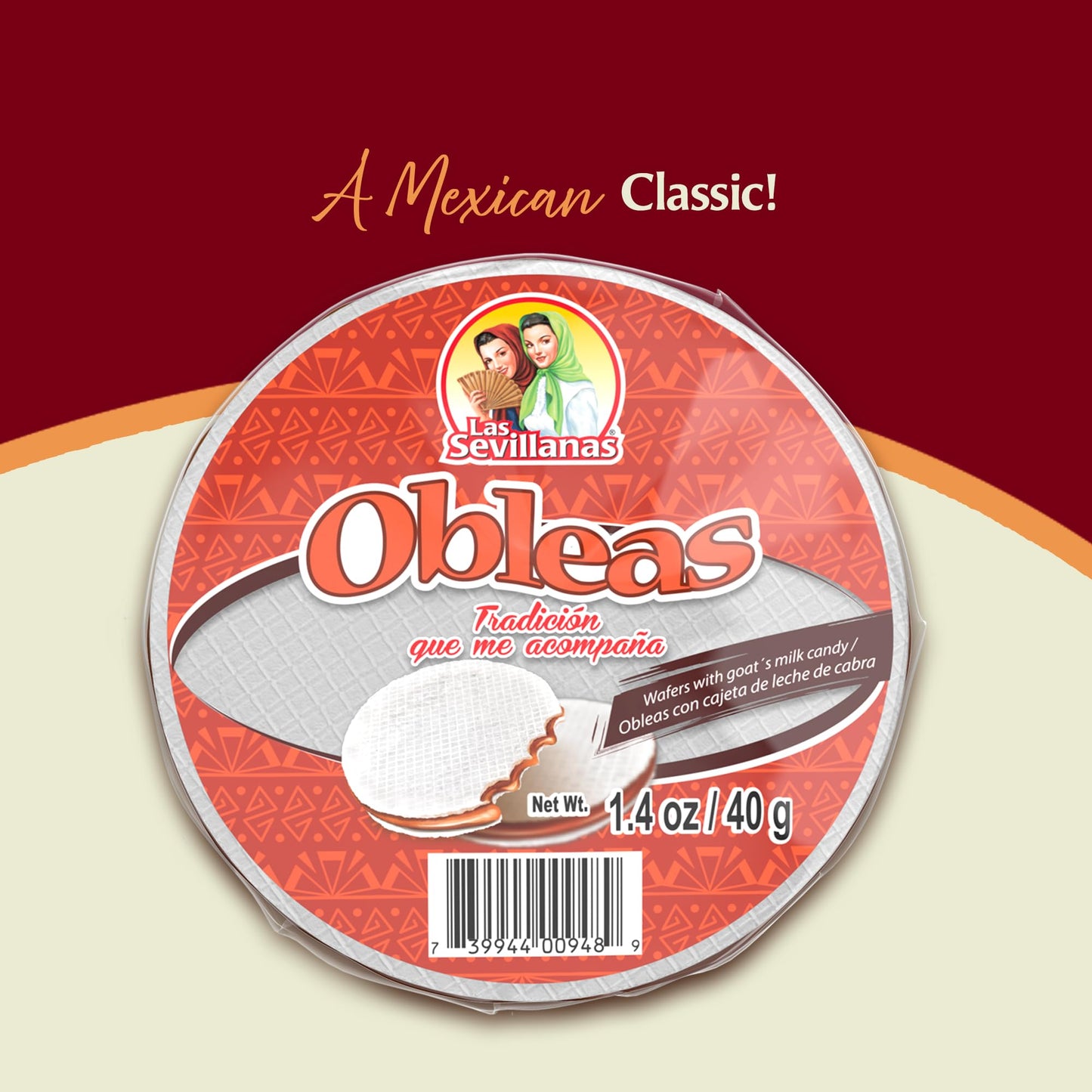 Obleas with Cajeta Family Display pack 20 pieces Las Sevillanas