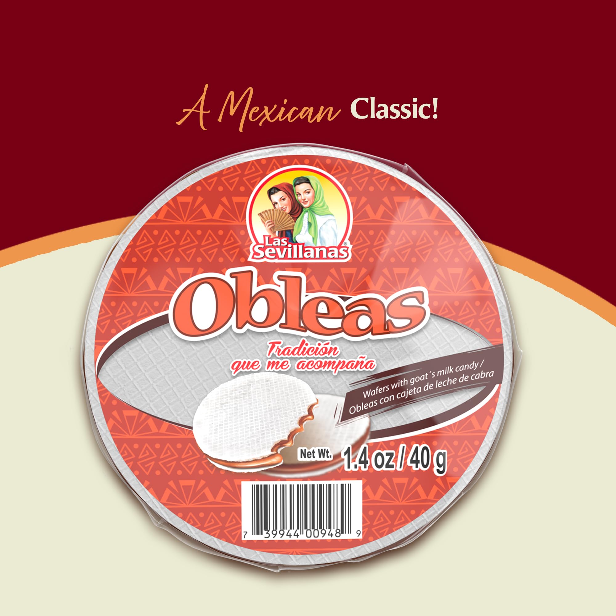 Obleas with Cajeta Family Display pack 20 pieces Las Sevillanas