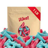 Sour Gummy Bottles Candy Mix | 1-Pound Pack | Blue Raspberry and Tutti-Frutti Flavors | Gelatin-Free Gummies for Baby Showers, Gender Reveal, Party