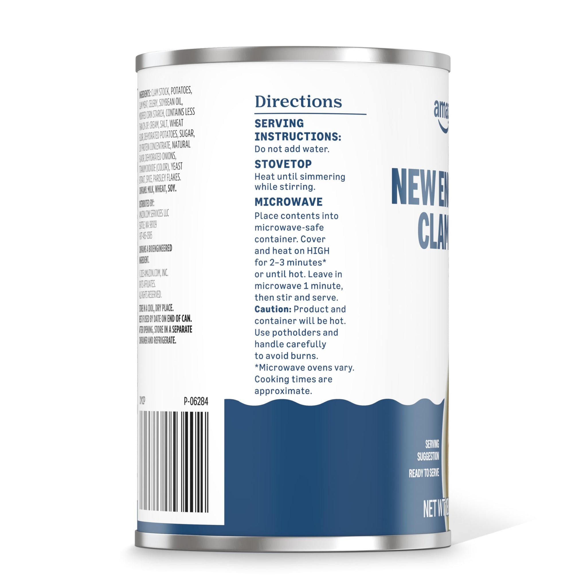 Amazon Grocery, Hearty New England Style Clam Chowder Soup, 18.8 Oz