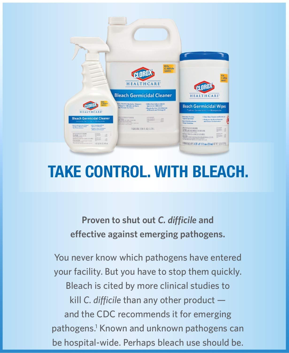 Clorox Healthcare Bleach Germicidal Cleaner Spray, 32 Fluid Ounces (Package May Vary)