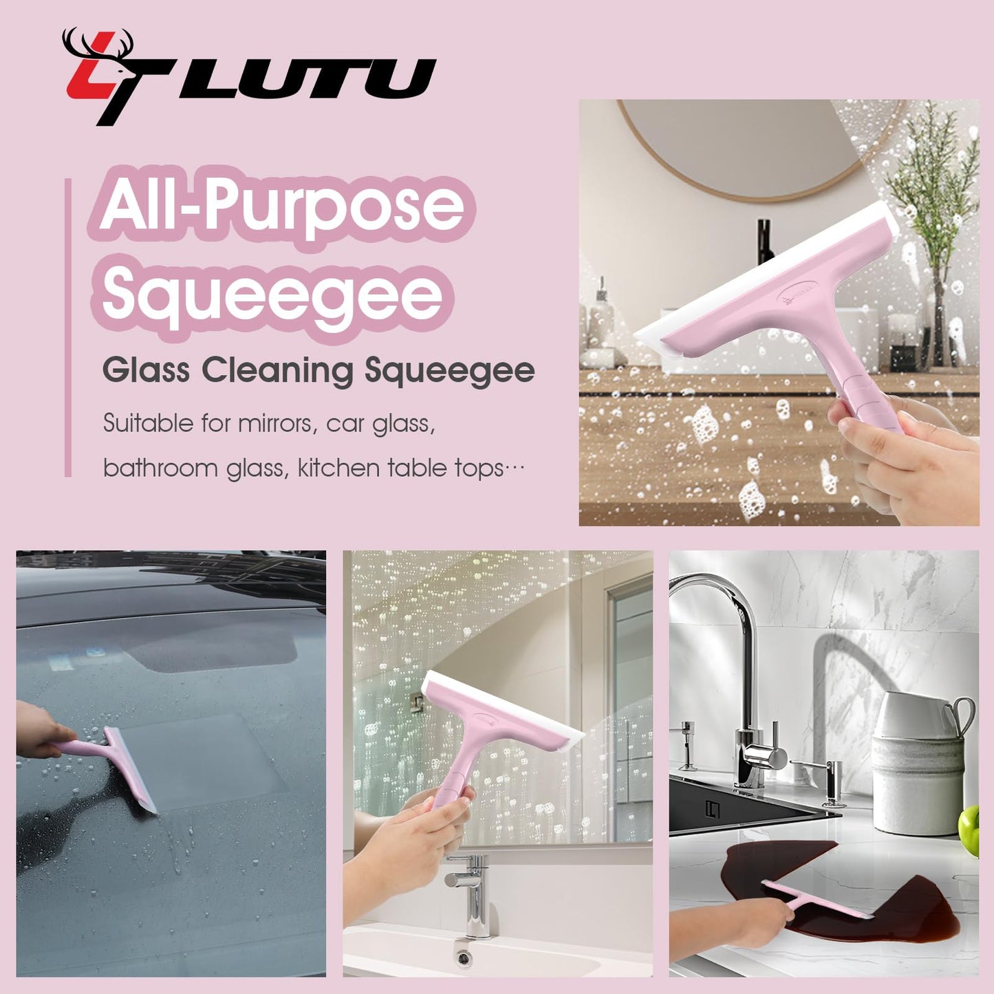 Shower Squeegee for Glass Doors, Bathroom Squeegee for Shower, Mini Window Squeegee, Home Bathroom Silicone Cleaner Tool, Suitable for Bathroom