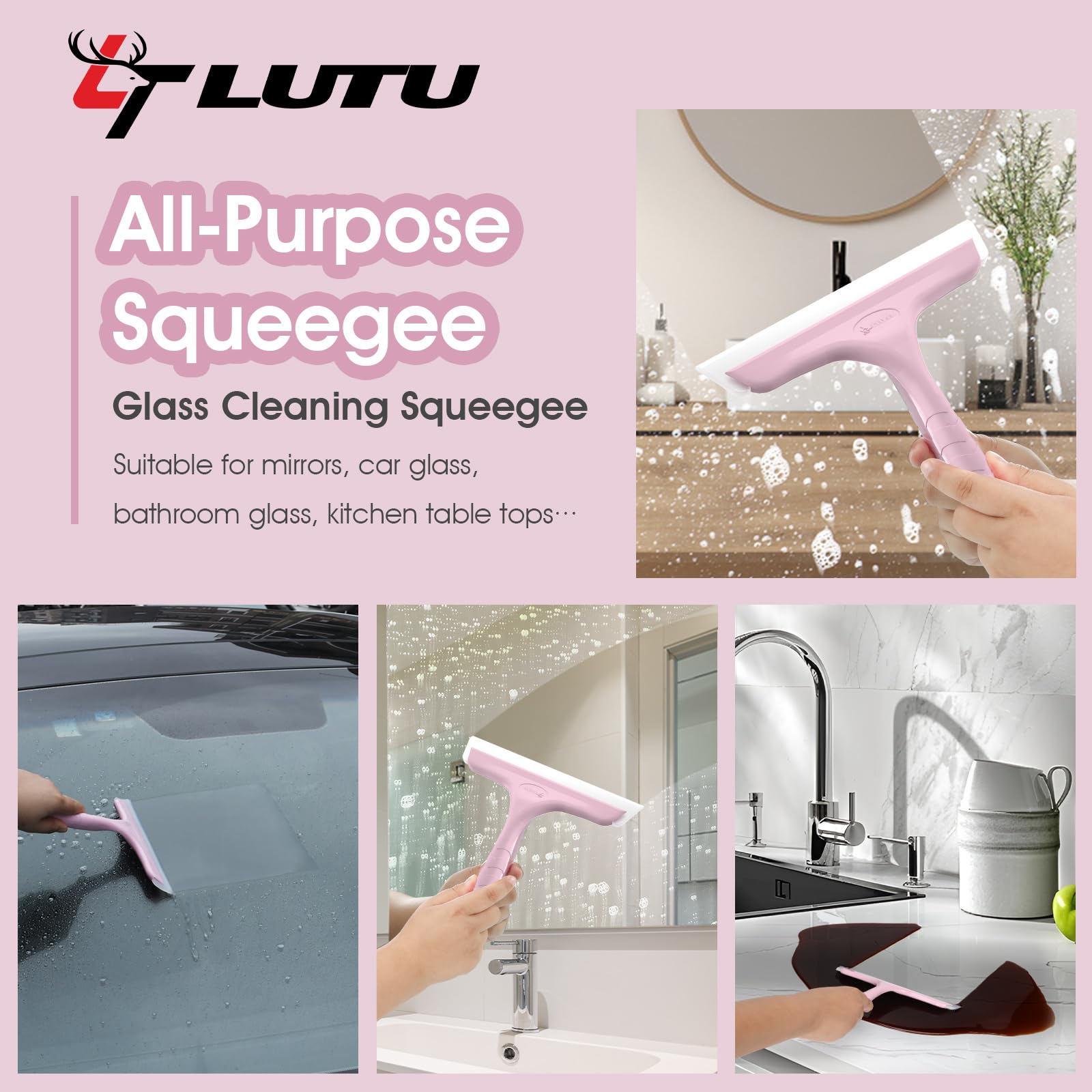 Shower Squeegee for Glass Doors, Bathroom Squeegee for Shower, Mini Window Squeegee, Home Bathroom Silicone Cleaner Tool, Suitable for Bathroom