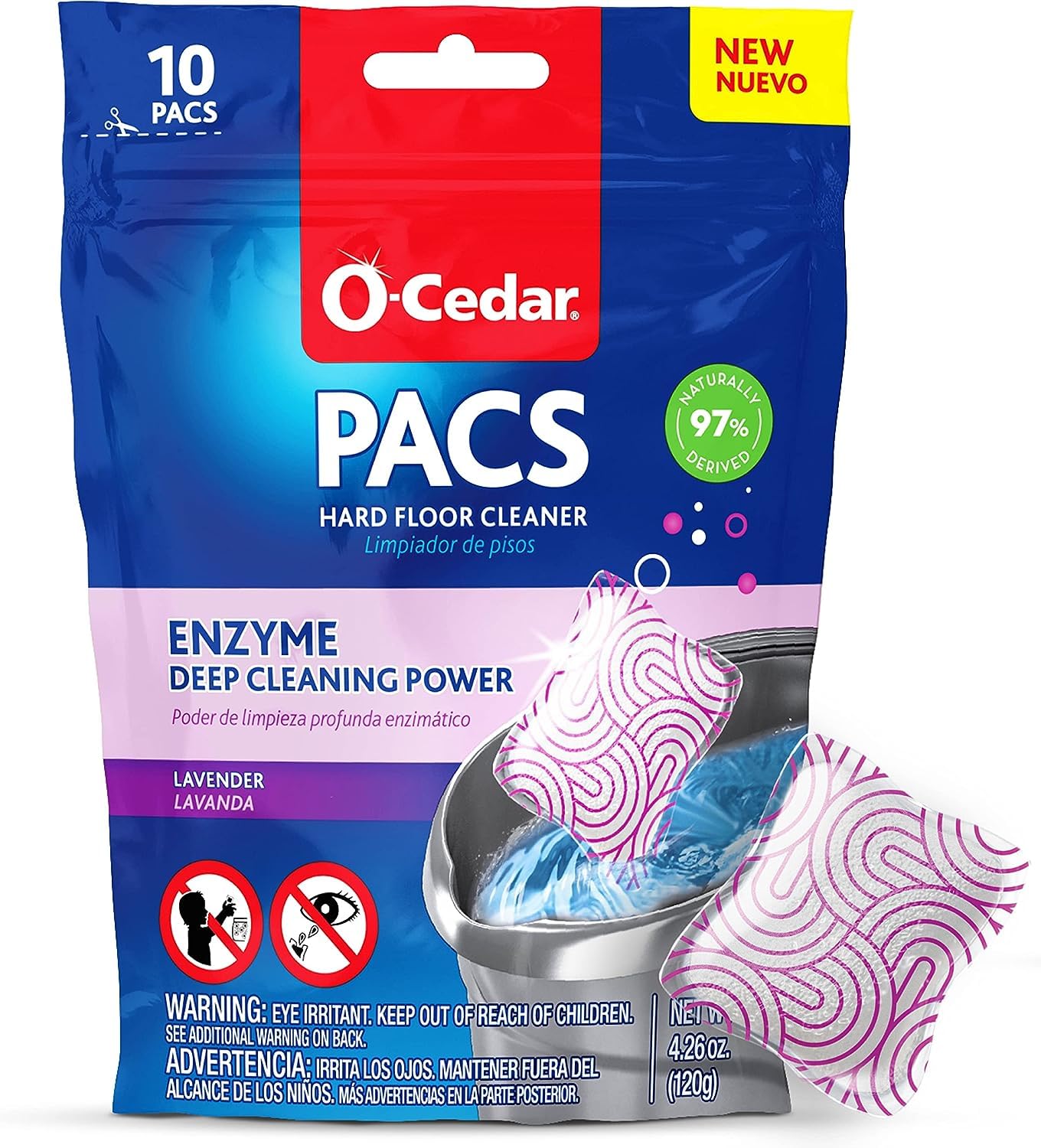 O-Cedar Quickwring Bucket & MF Cloth Mop + 1 Lavender PAC (Variety Pack)
