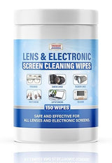 [150 Wipes] Lens & Electronic Screen Cleaning Wipes | Gentle, Lint-Free, Pre-Moistened Wipes for Eyeglasses, Camera Lenses, Phones, Laptops