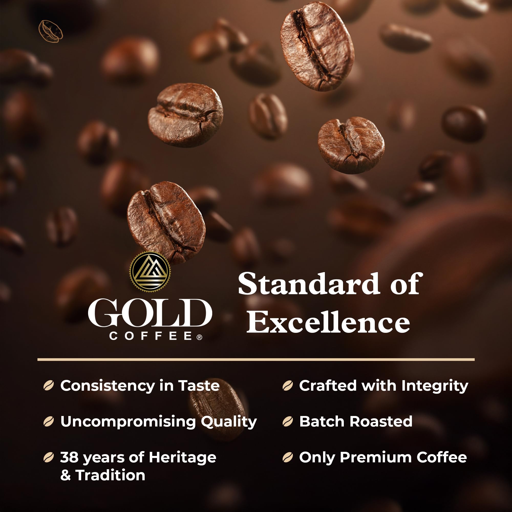 Gold Coffee Co. Kanaloa Premium House Blend - Medium Roast, Finely Ground |100% Arabica Coffee - Notes of Caramel, Honey, Mango Nectar, 1 lb.