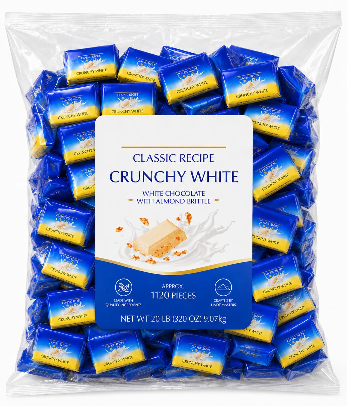 Crunchy White Chocolate Squares - 20 lb (Approx. 1100 pieces)