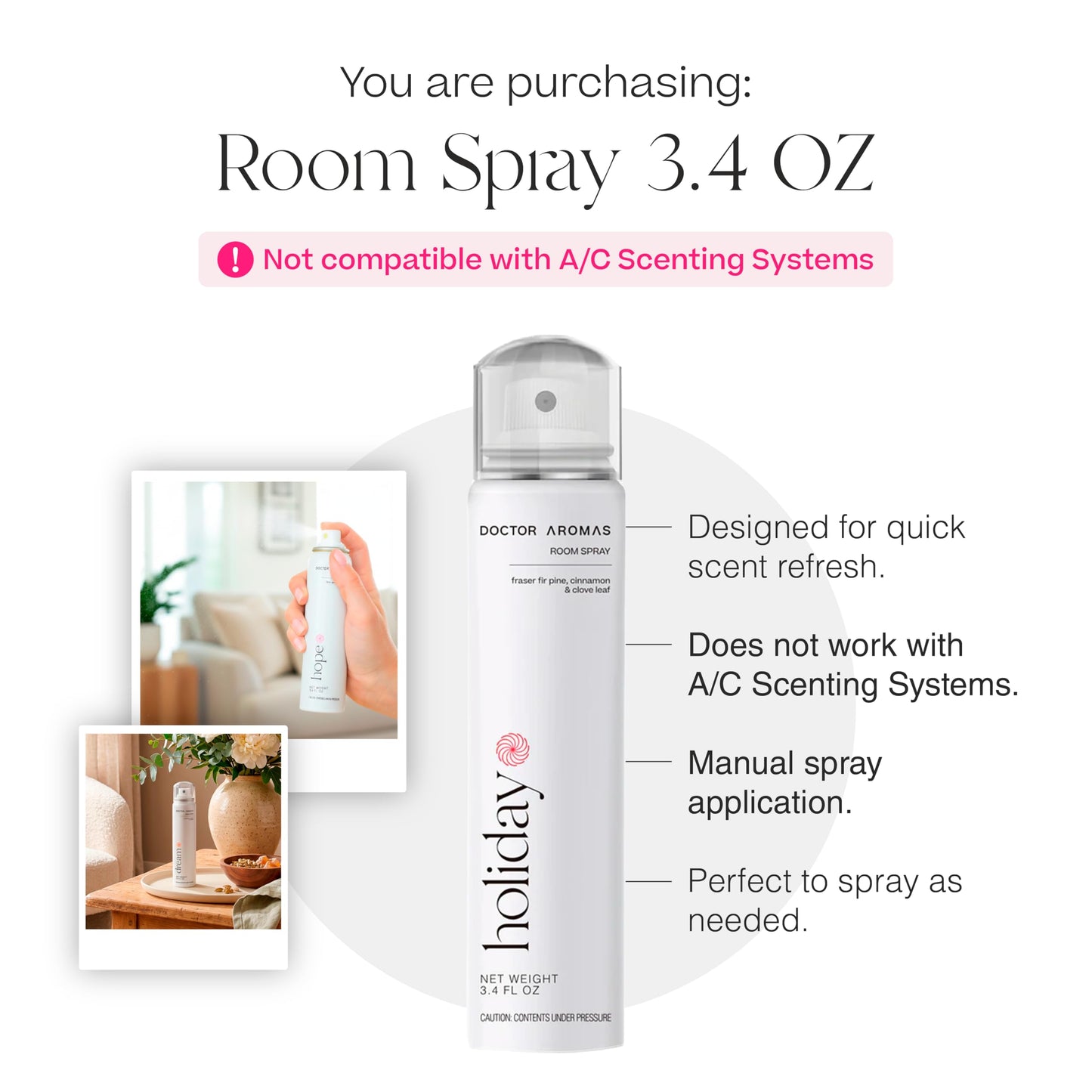 Doctor Aromas Room Spray Air Freshener Odor Eliminator - Elegant Scent for Home, Room or Bathroom, Décor and Fresh Air Fragrance Aromatherapy Gift
