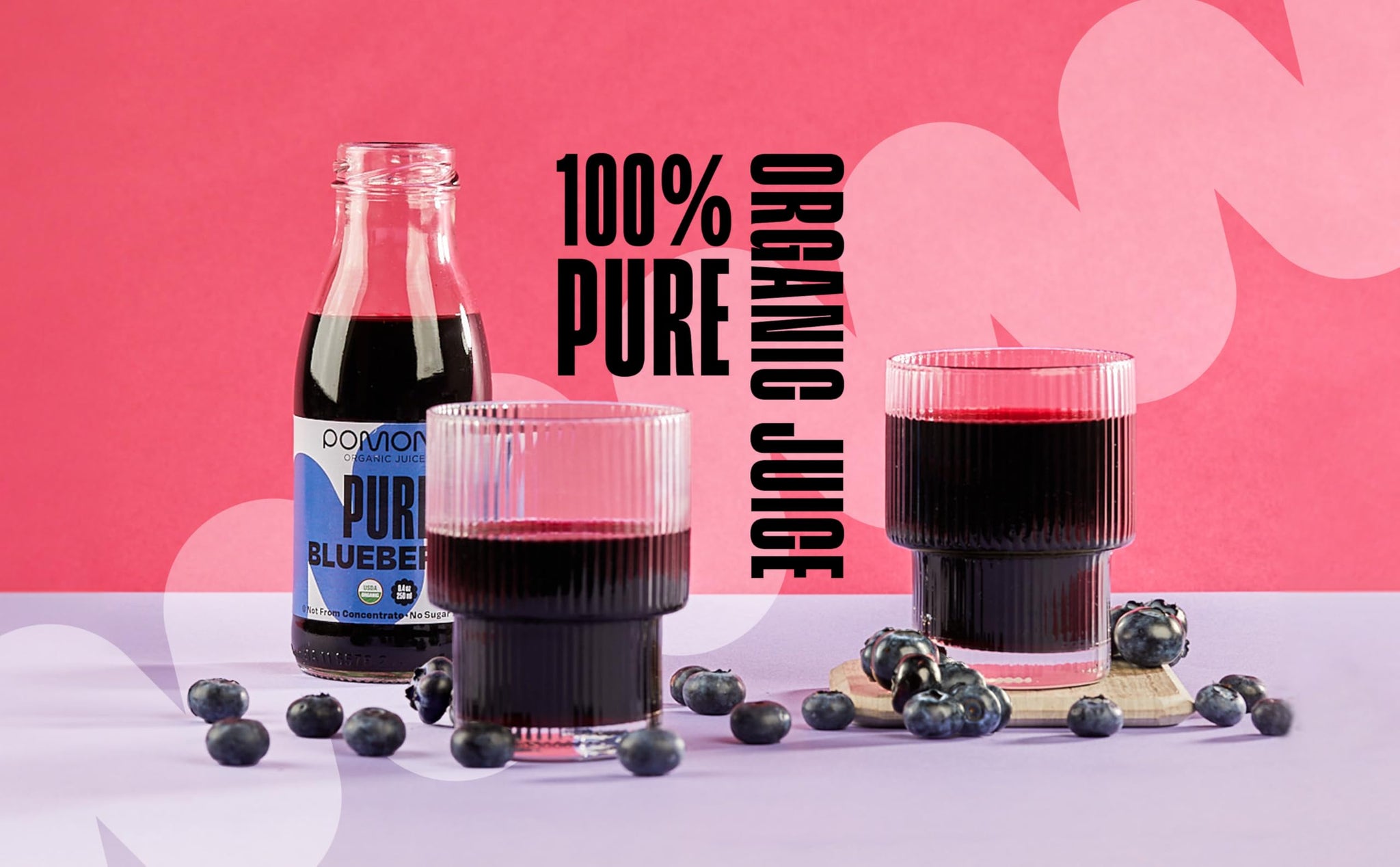 Pomona Organic Juices Pure Blueberry Juice, Cold Pressed Organic Juice, Non-GMO, No Sugar Added, Not from Concentrate, Gluten Free, Kosher Certified