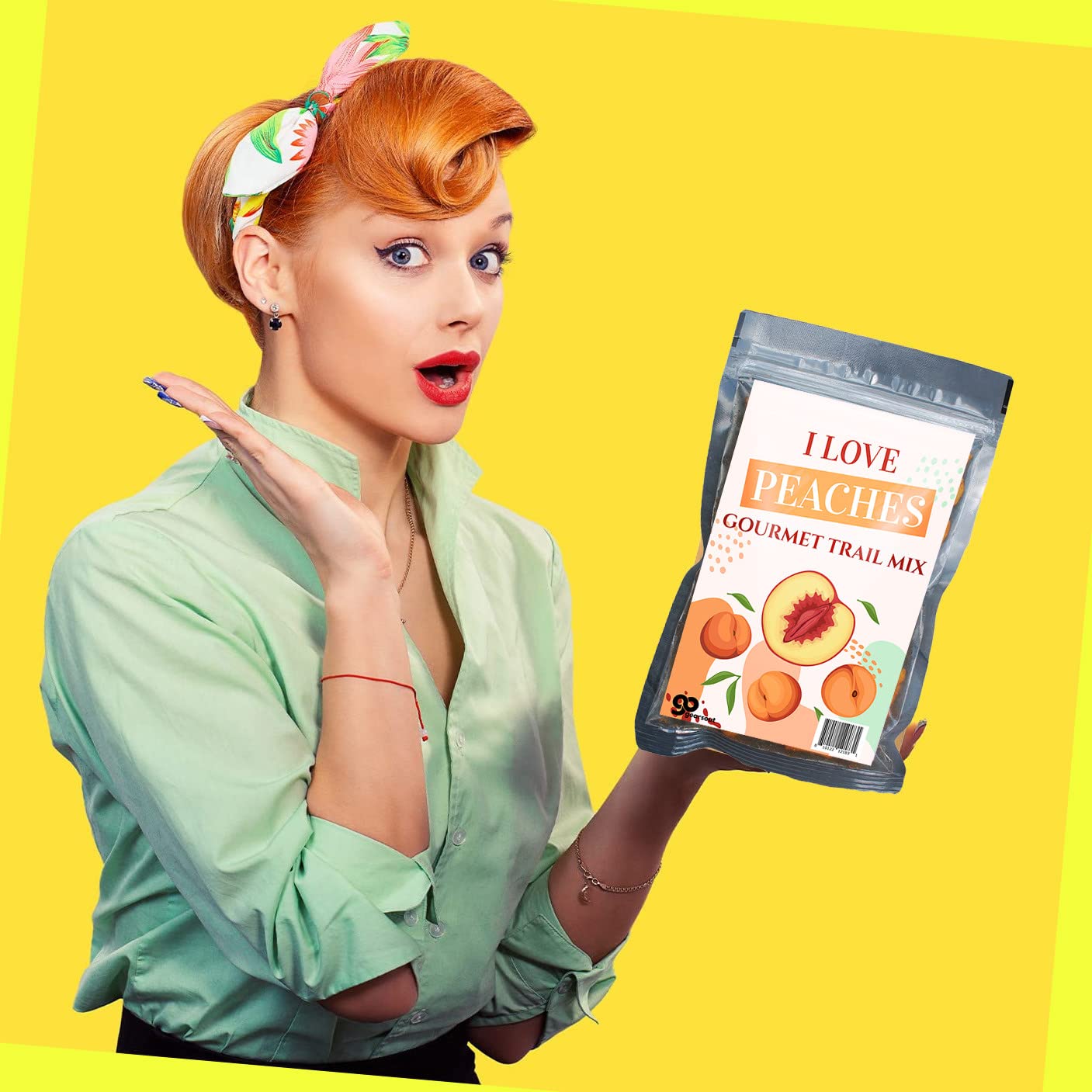 I Love Peaches Gourmet Trail Mix - Naughty Gifts for Dirty Boys and Girls - Funny Peach Gifts for Peach Lovers - Crunchy Spicy Food Gift White