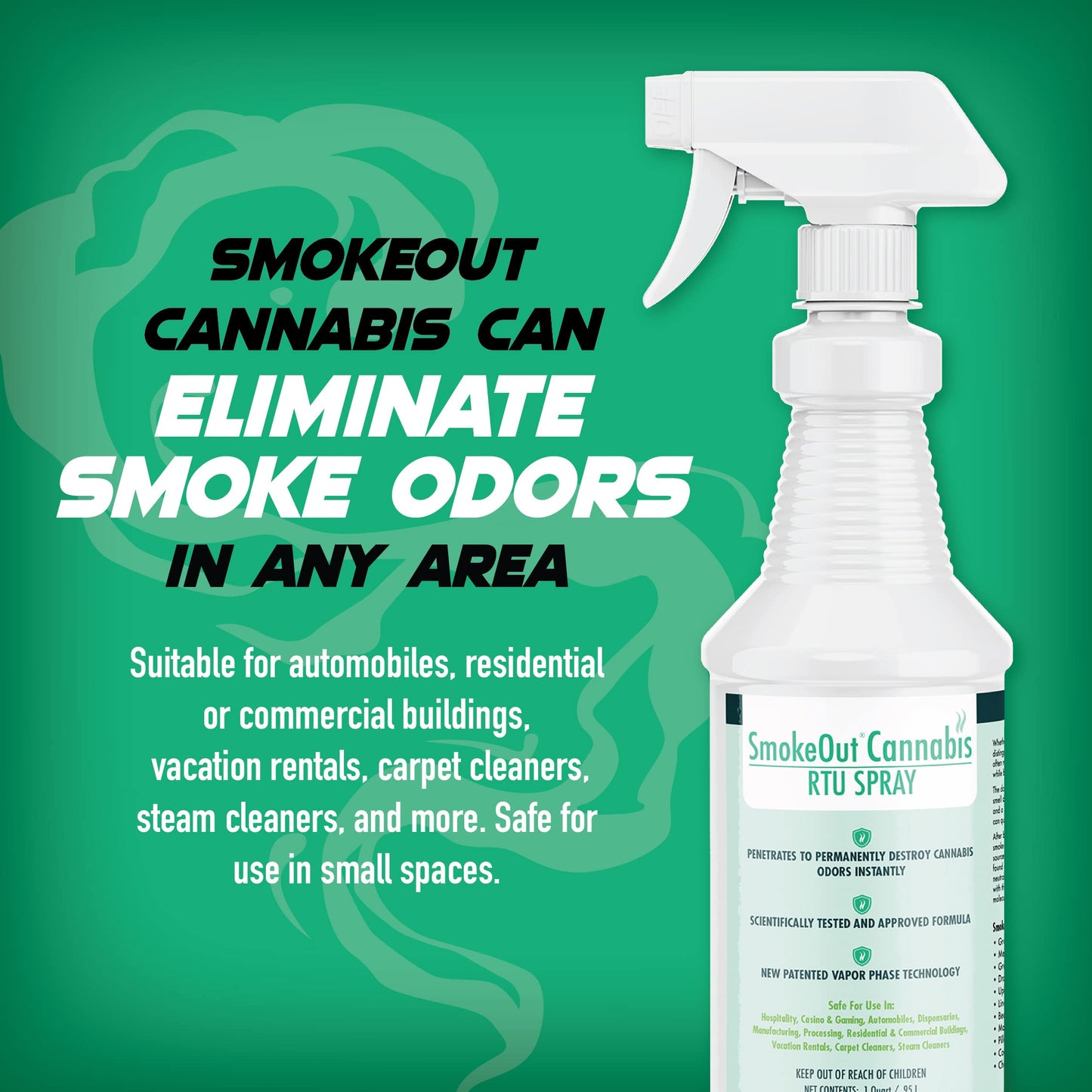 SmokeOut - Commercial Strength Cannabis Odor Eliminator - Neutralizer, Deodorizer, Odor Remover (32 ounce)