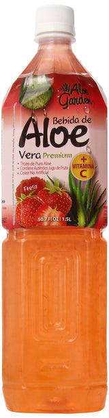 Aloe Garden Aloe Vera Drink, Strawberry, 50.7 Fluid Ounce (Pack of 12)