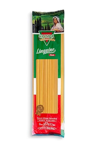 CRISPA Linguine Pasta |Italian Style | Premium Durum Wheat Semolina | Gold Seal Quality | 16 oz (1 lb) Pack | Perfect for Seafood, Pesto & Creamy