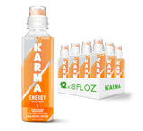 Karma Energy Drink - 12 Pack, Orange Mango Caffeinated Water with Cognizin® Nootropics, Vitamins & Immune Support, Low Calorie