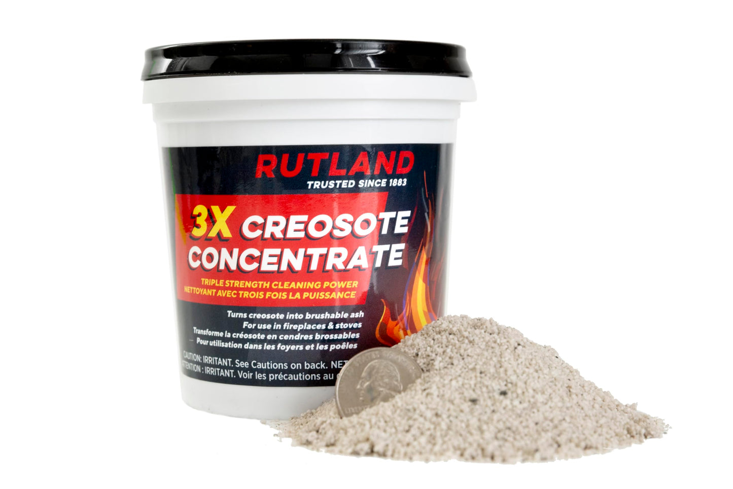Rutland Creosote Concentrate - Triple Power Remover 1 lb - USA-Made Fireplace Cleaner & Chimney Sweeping Kit, Premium Creosote Remover 16 oz