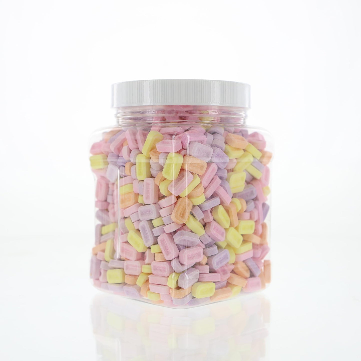 2 Pound Bulk Unwrapped Candy - Assorted Bulk Unrolled in 48 FL OZ Gift Ready Square Jar