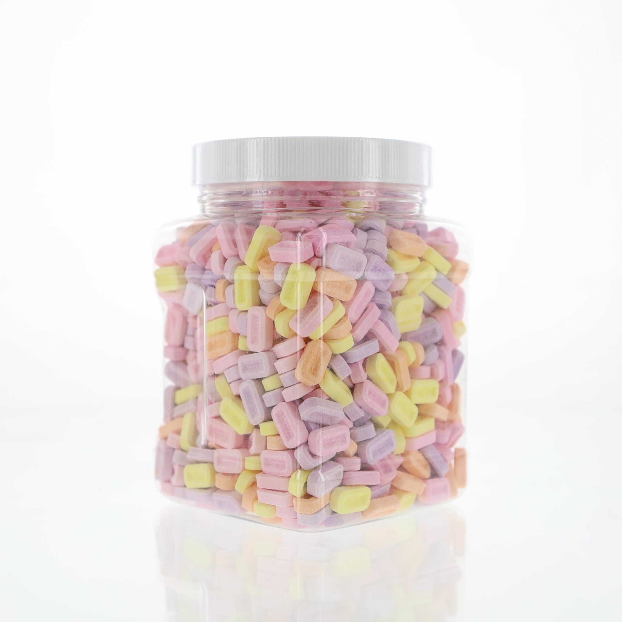 2 Pound Bulk Unwrapped Candy - Assorted Bulk Unrolled in 48 FL OZ Gift Ready Square Jar