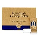 CLEANOMIC Bottle Wash Cleaner Tablets (12 Pack) - Water Bottle Cleaning Tablets, Water Bottle Cleaner Tablets (Scent-Free)