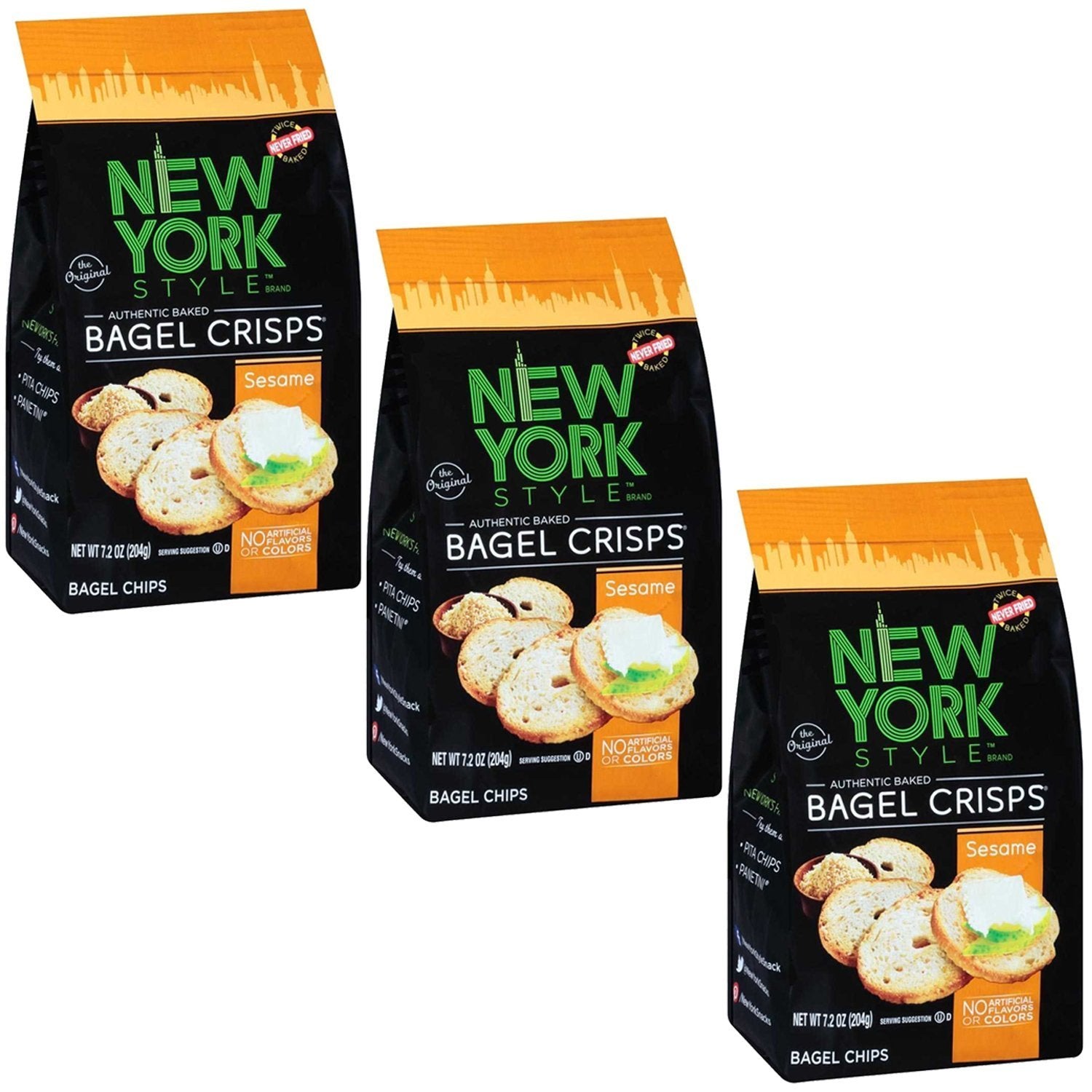 New York Style Bagel Crisp, Sesame, 7.2 Ounce (Pack of 3)