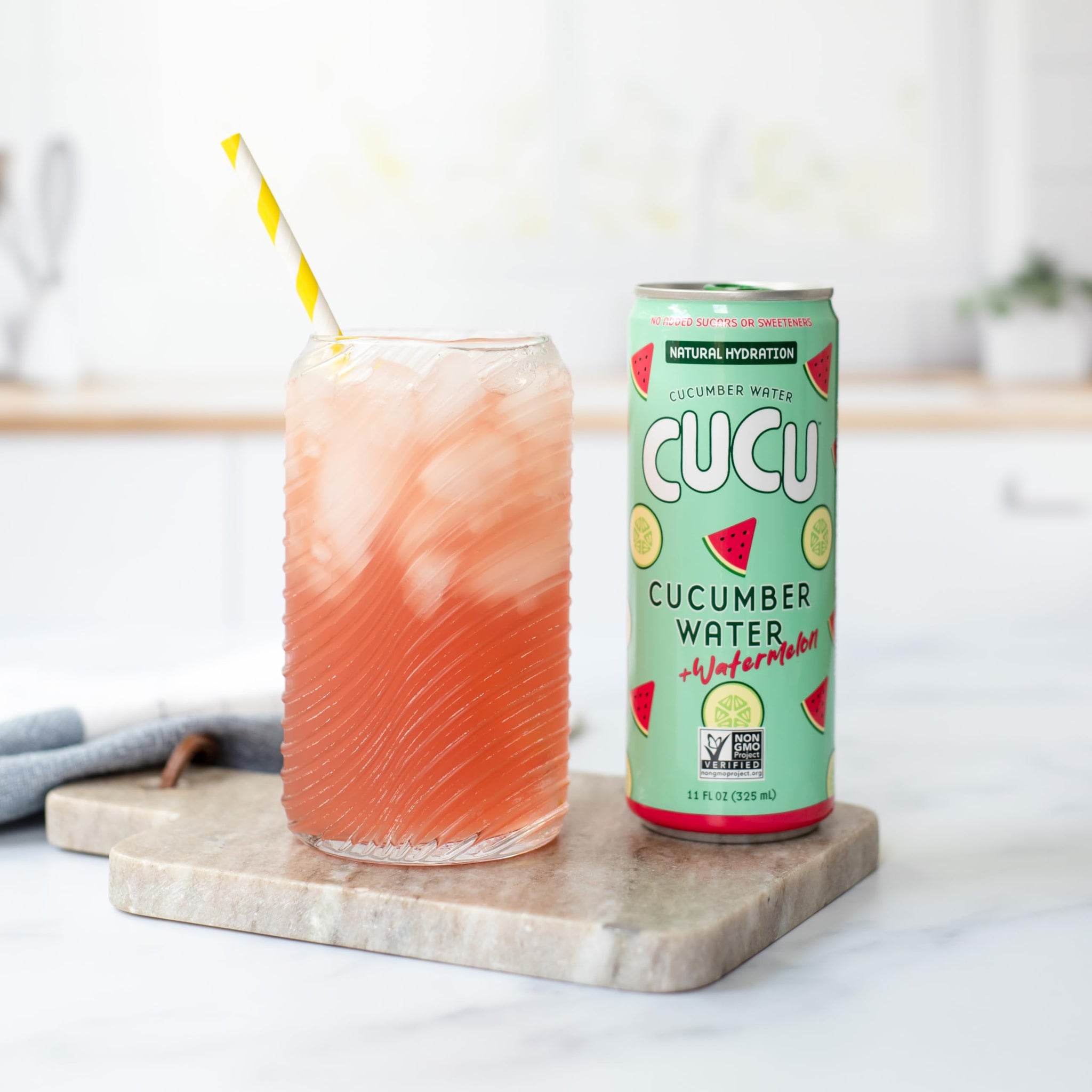 CUCU Pressed Cucumber + Watermelon Water - Real Juice from Fresh Cucumbers and Watermelons with Vitamin C, Electrolytes & Antioxidants - No Sugar