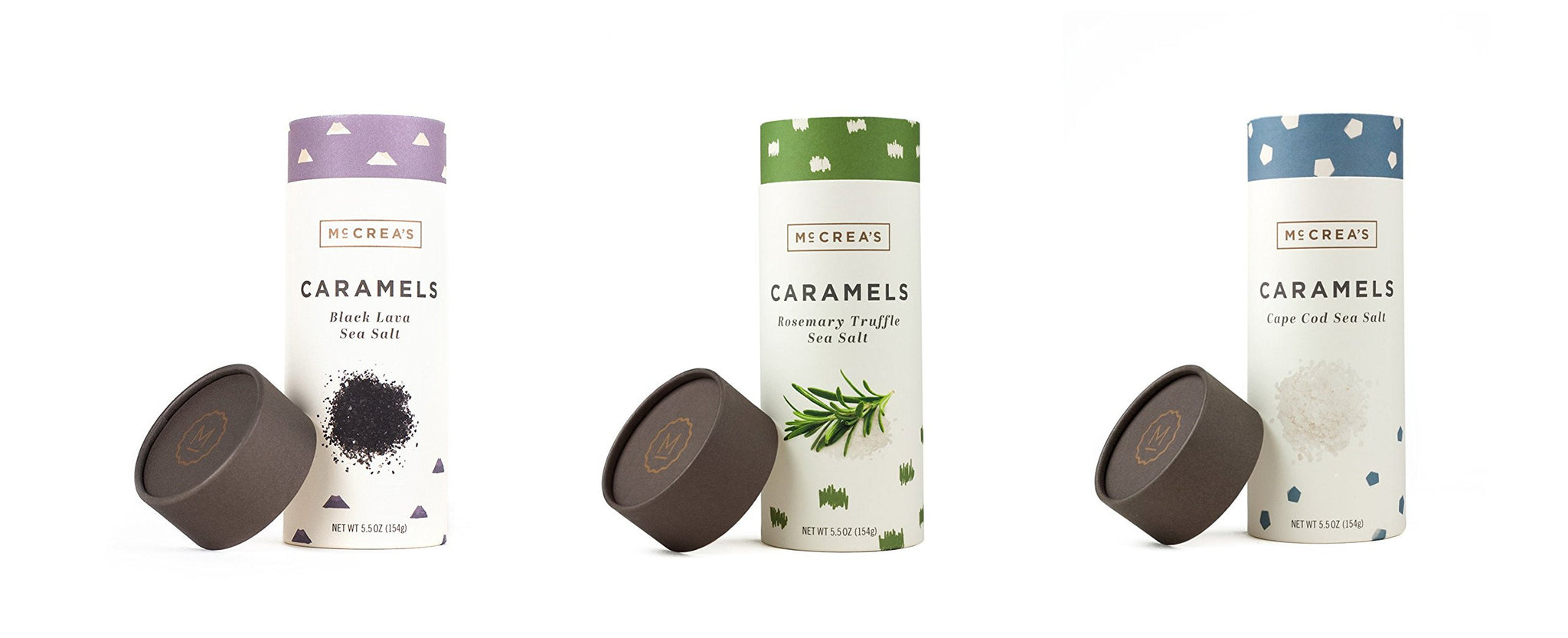 McCrea's Candies Sea Salt Caramel Assortment - Black Lava Cape Cod Rosemary Truffle Sea Salt - Made in Boston