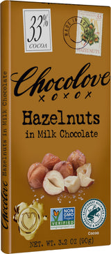 Chocolove, Bar Milk Chocolate Hazelnuts, 3.2 Ounce
